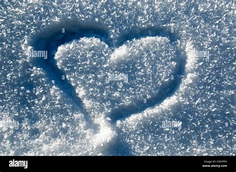 Heart In Snow Stock Photo Alamy