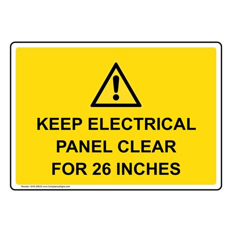 Portrait Keep Electrical Panel Clear Sign With Symbol Nhep 28626