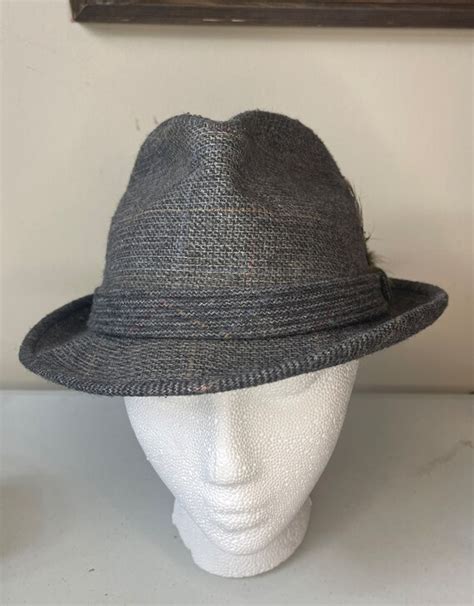 Medium Mallory By Stetson Tweed Fedora Made In The Us Gem