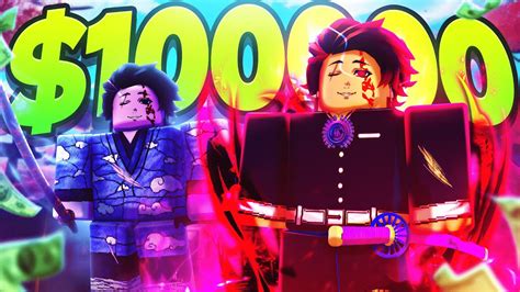 I Spent 100000 Robux To Become Tanjiro Kamado In Roblox Demon Slayer