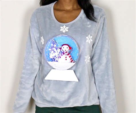 Diy 3d Light Up Snow Globe Ugly Christmas Sweater 13 Steps With