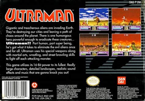 Ultraman Towards The Future Boxarts For Nintendo Super Nes The