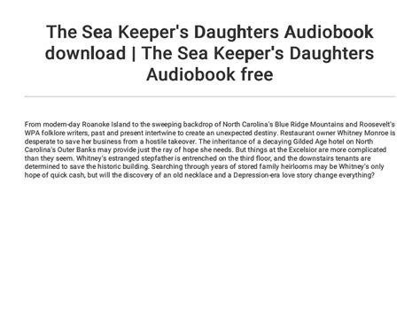 The Sea Keepers Daughters Audiobook Download The Sea Keepers Daughters Audiobook Free
