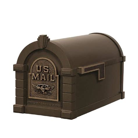 gaines manufacturing keystone series aluminum post mount mailbox bronze with antique bronze ks