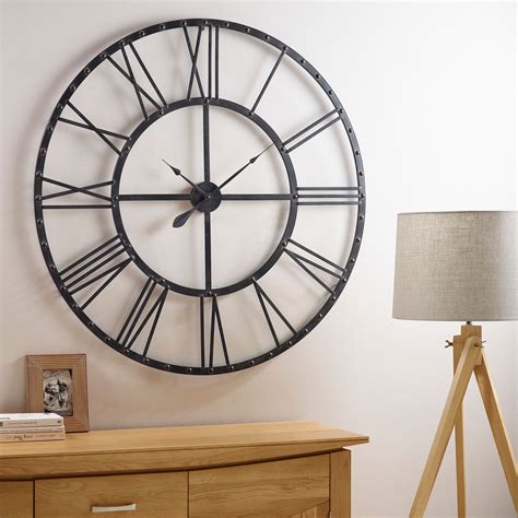 Black Metal Wall Clock Oak Furnitureland Wall Clock Classic