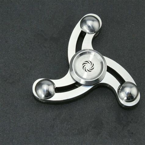 three leaf fidget hand spinner edc funny metal tri spinner stainless steel autism adhd stress