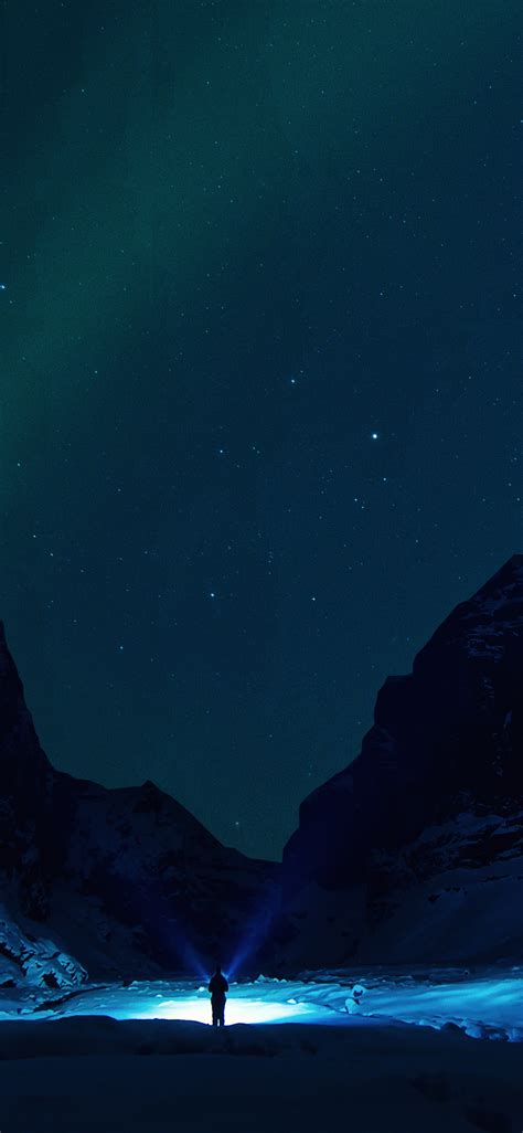 1125x2436 Mountains Starry Sky Snow Iphone Xsiphone 10