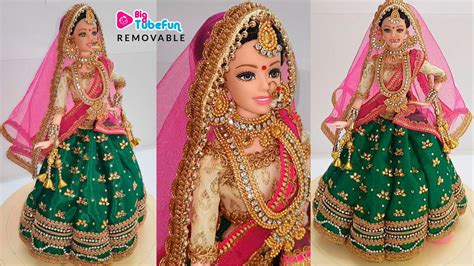 Barbie Lehenga Punjabi Indian Barbie Bridal Lehenga And Jewellery Barbie Doll Lehenga Making