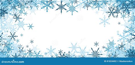 Winter Banner With Blue Snowflakes Stock Vector Illustration Of