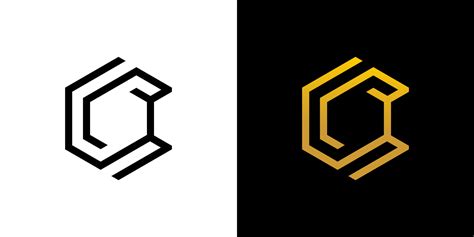 Initial Cc Letter Logo Design Polygon Monogram Icon Vector Template