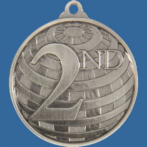 1073 2nde 2nd Place Medal Silver Global Series With Engraving And Ribbon