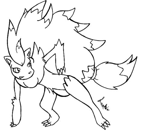 Pokemon Zoroark Coloring Pages Sketch Coloring Page
