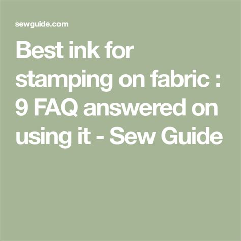 Best Ink For Stamping On Fabric 9 Faq Answered On Using It Sew