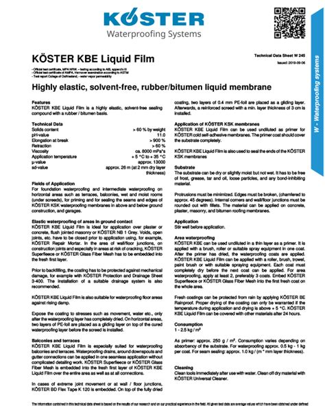 Koster Waterproofing Product Data Sheets Delta Membranes