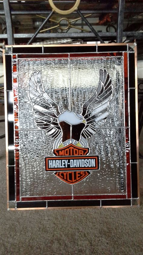Harley Davidson Eagle Stained Glass Projects Stained Glass Patterns Mosaic Art