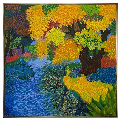 Pointillism Painting Of A Landscape By Marc R Rubin For Sale At