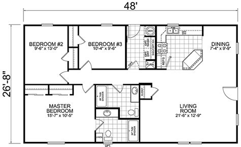 Home 28 X 48 3 Bed 2 Bath 1280 Sq Ft Sonoma Manufactured Homes