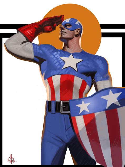 The Salute Bryan Lee Captain America Comic Art Captain America