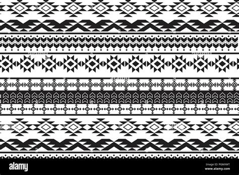 Navajo Vintage Tribal Seamless Pattern Hand Drawn Stock Vector Image