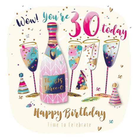 Female 30th Embellished Birthday Greeting Card Ubicaciondepersonas