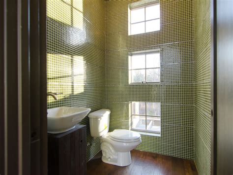Modern Green Tile Powder Room Hgtv
