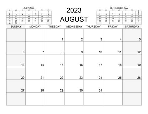 August 1 2023 2023 Calendar