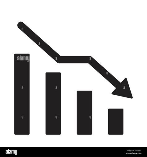 Graph Down Reduce Progress Line Icon Vector Finance Chart Efficiency