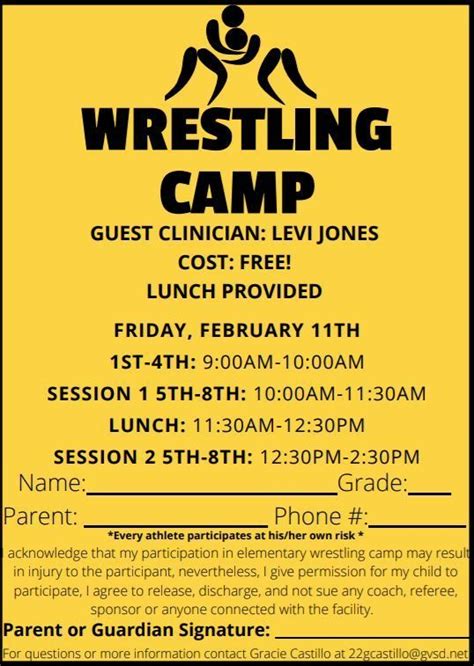 Wrestling Camp 1 4th Grade And 5th 8th Grade Garden Valley School