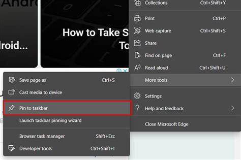 How To Pin Sites To The Windows Taskbar In Chromium Microsoft Edge