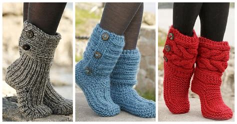 Free Knit Slipper Boot Pattern Mikes Nature