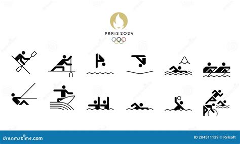 Olympic Water Sports Logos Collection Of Summer Olympic Games 2024 In