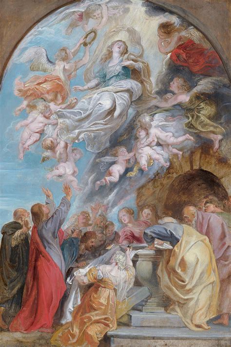 Modello For The Ascension Of The Virgin Painting By Peter Paul Rubens