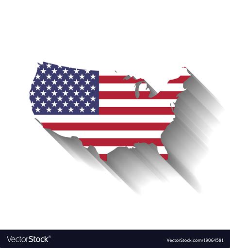 Usa Flag In A Shape Of Us Map Silhouette United Vector Image