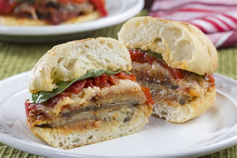 How To Make Eggplant Parmesan Sandwich Mr Foods Blog