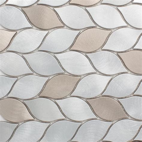 Leaf Shape 1 X 3 Metal Mosaic Tile Metal Mosaic Tiles