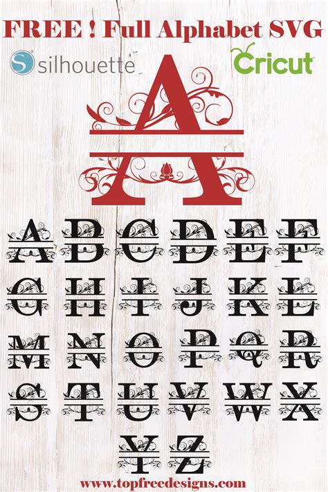 Alphabet Svg Digital Download Alphabet Silhouette Alphabet Dxf Sliced