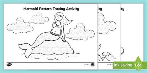 Mermaid Pattern Tracing Activity Teacher Made Twinkl