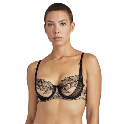 Aubade Fleur De Tattoo Tb14 Womens Floral Embroidered Non Padded Underwired Half Cup Bra On Onbuy