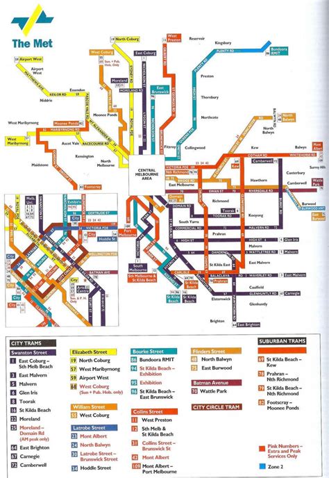 Central location close to cbd and accessible to the rest of melbourne. Öv-Karte Melbourne - Melbourne öv-Karte (Australien)