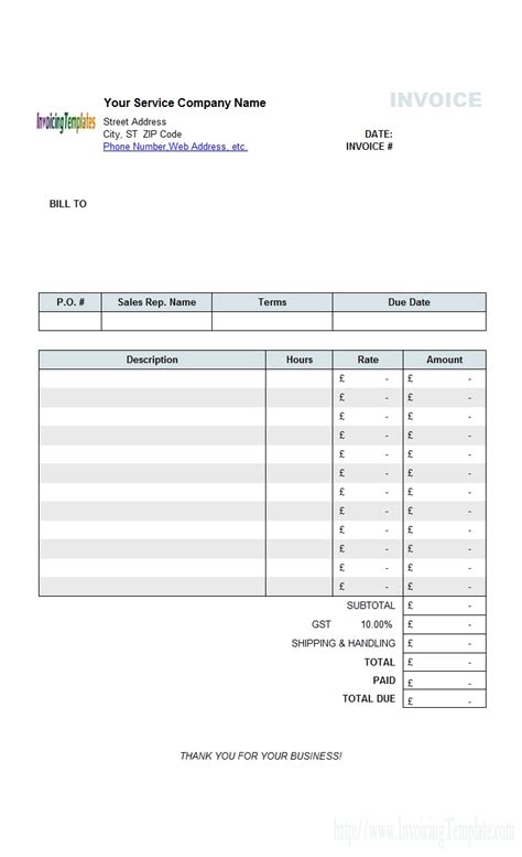 Free Contractor Invoice Forms Invoice Template Ideas