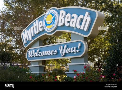 Myrtle Beach Welcome Sign South Carolina Usa Stock Photo Alamy
