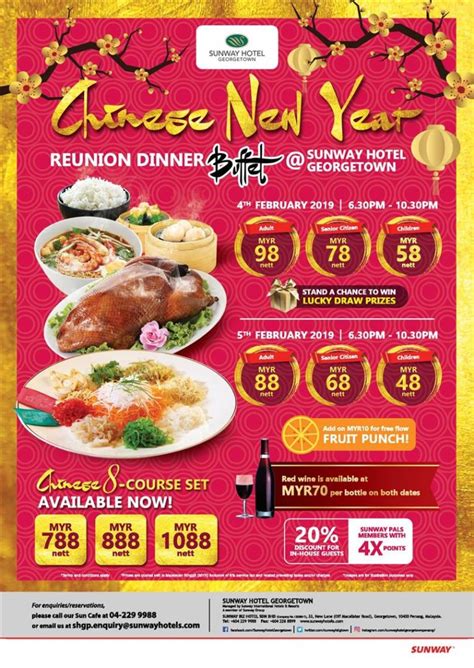 The berbuka puasa buffet dinner buffet is priced at rm99.00 nett per adult, rm49.50 nett per child or senior citizen. Sunway Hotel Georgetown Reunion Buffet Dinner - Penang Events
