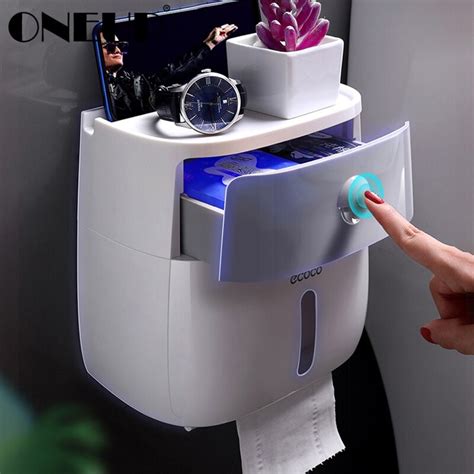 Oneup Suporte Para Papel Higi Nico Caixa De Armazenamento Prova D Gua Dupla Dispensador De