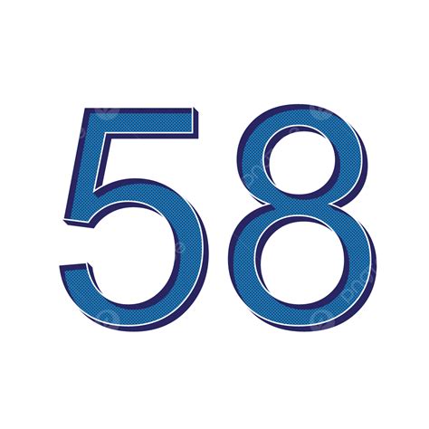 Número De Representación 3d Dígito 58 Con Fondo Transparente Png 58