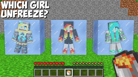 Only One Ice Can Be Unfreeze To Save The Girl In Minecraft Choose