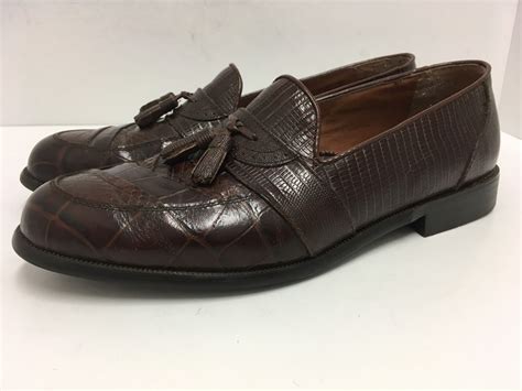 Stacy Adams Snakeskin Dress Shoe Tassel Loafer Men S Size M Guc Ebay