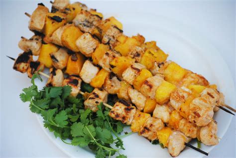 Grilled lime chicken with mango salsa the flavors of this chicken dish are: The Farm Girl Recipes: Chili-Lime Mango Chicken Skewers