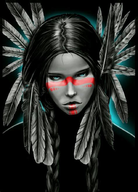 Woman Warrior Painted Native American Drawing Native American Girls American Indian Art
