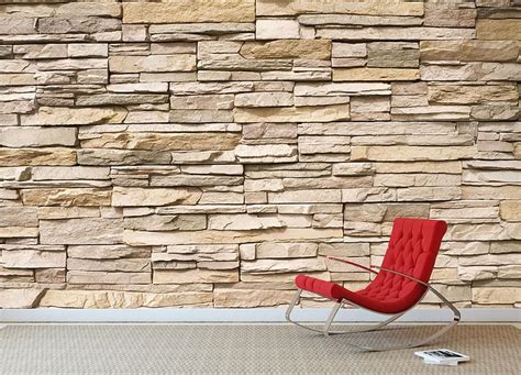 Contemporary Stacked Stone Wall Mural Wallpaper Canvas Art Rocks