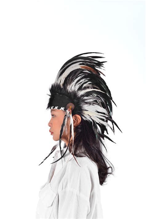 Indian Feather Headdress Native American Inspired Warbonnet Headban Theworldoffeathers